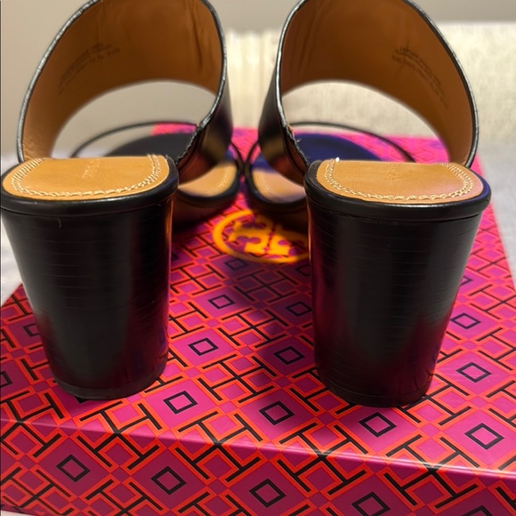 Tory Burch Black and Gold Wedge Shoes - Picture 5 of 7